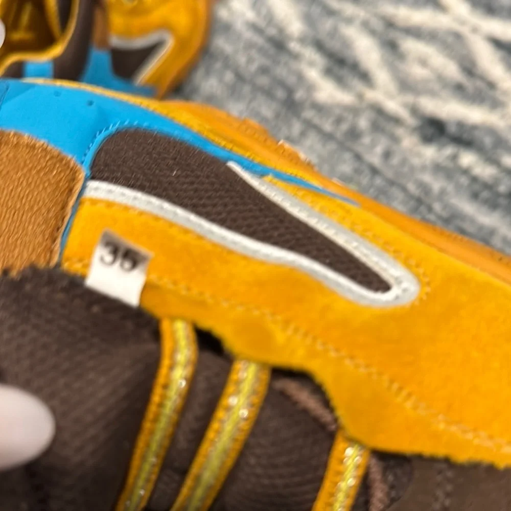 Kids Yellow and Blue High-Top Shoes